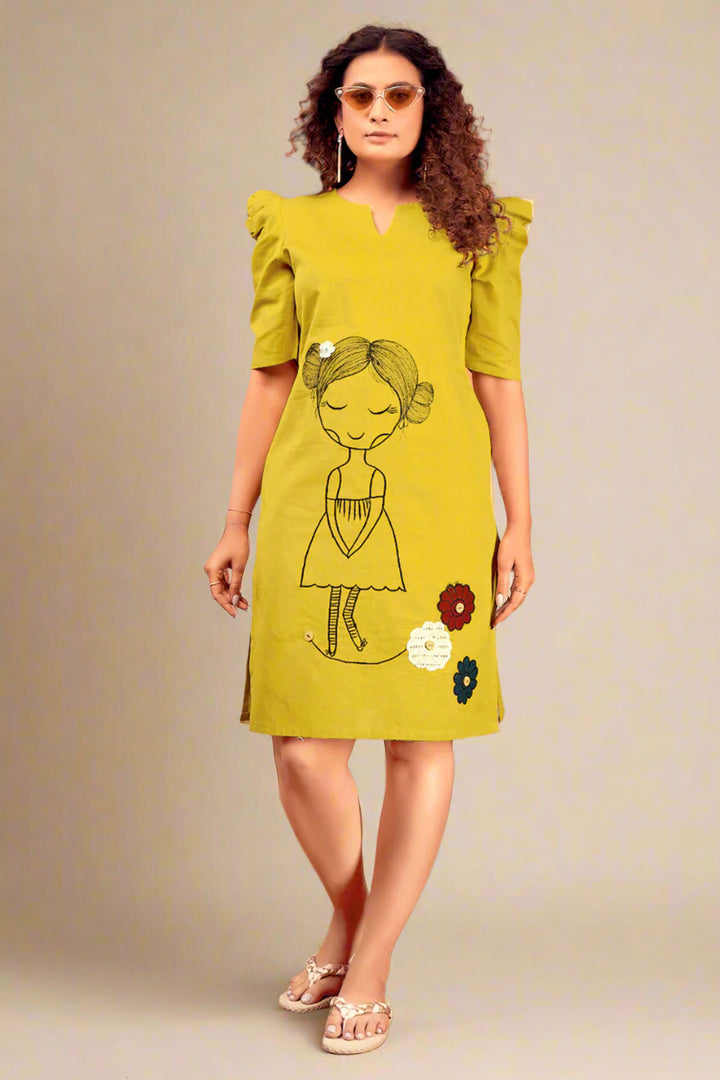 Summer Wear Patch Work Embroidery Cotton Dress