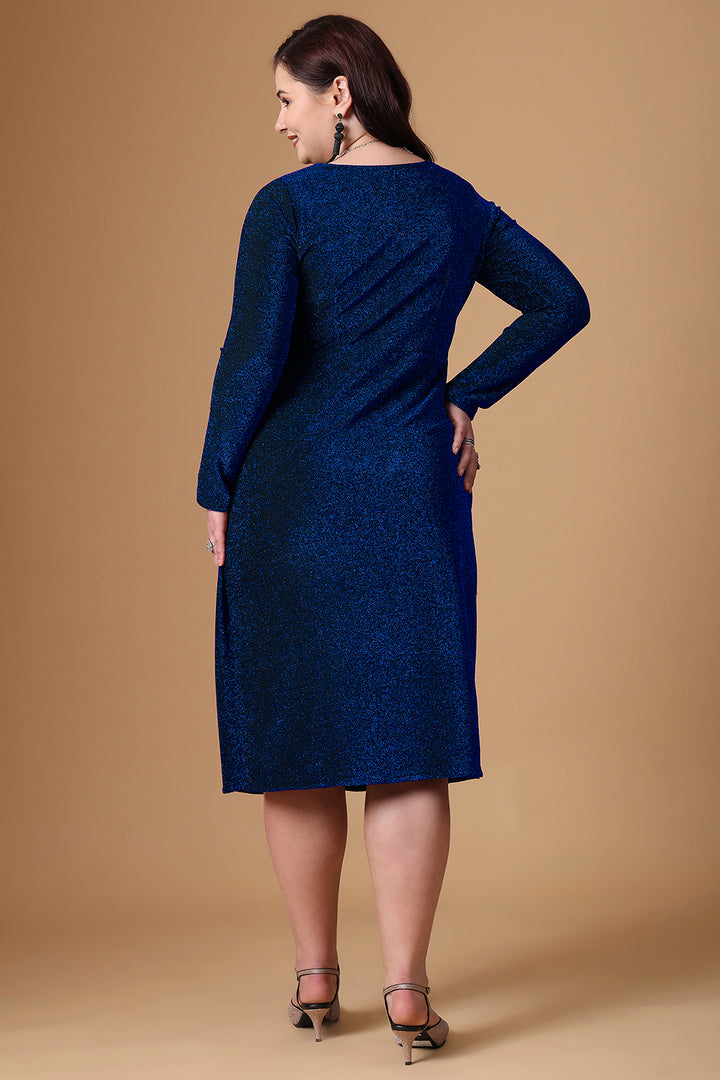 Black Pleated Long Sleeve Dress