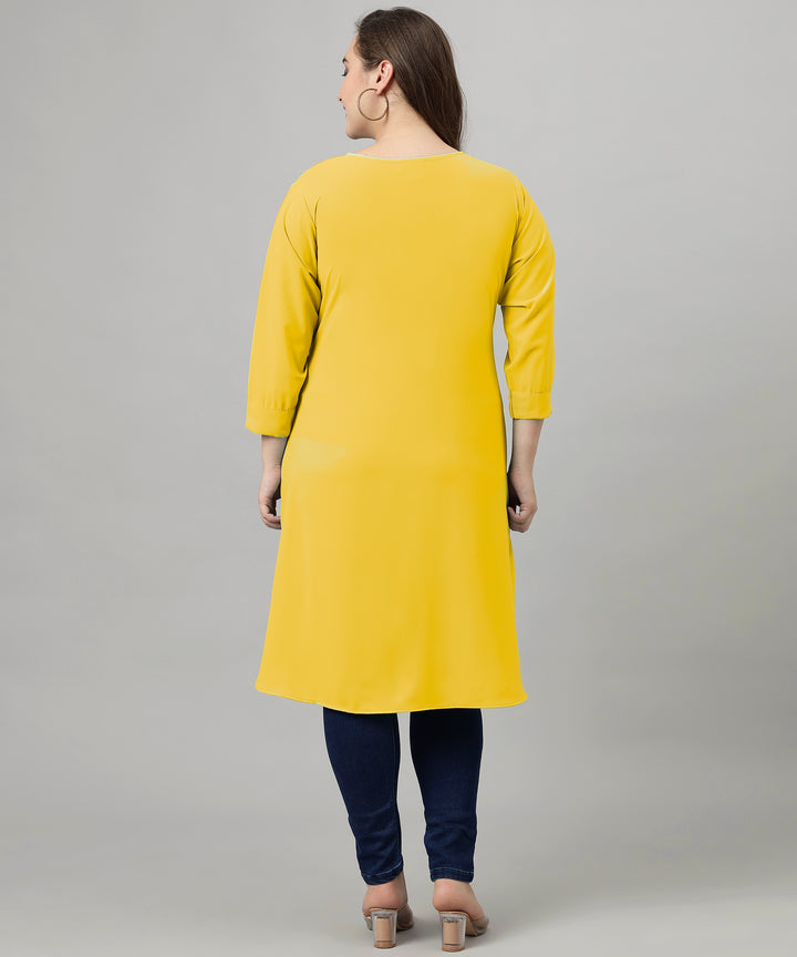 Curvy Lane Women Plus Size Wrap Style High Low V Neck Tunic