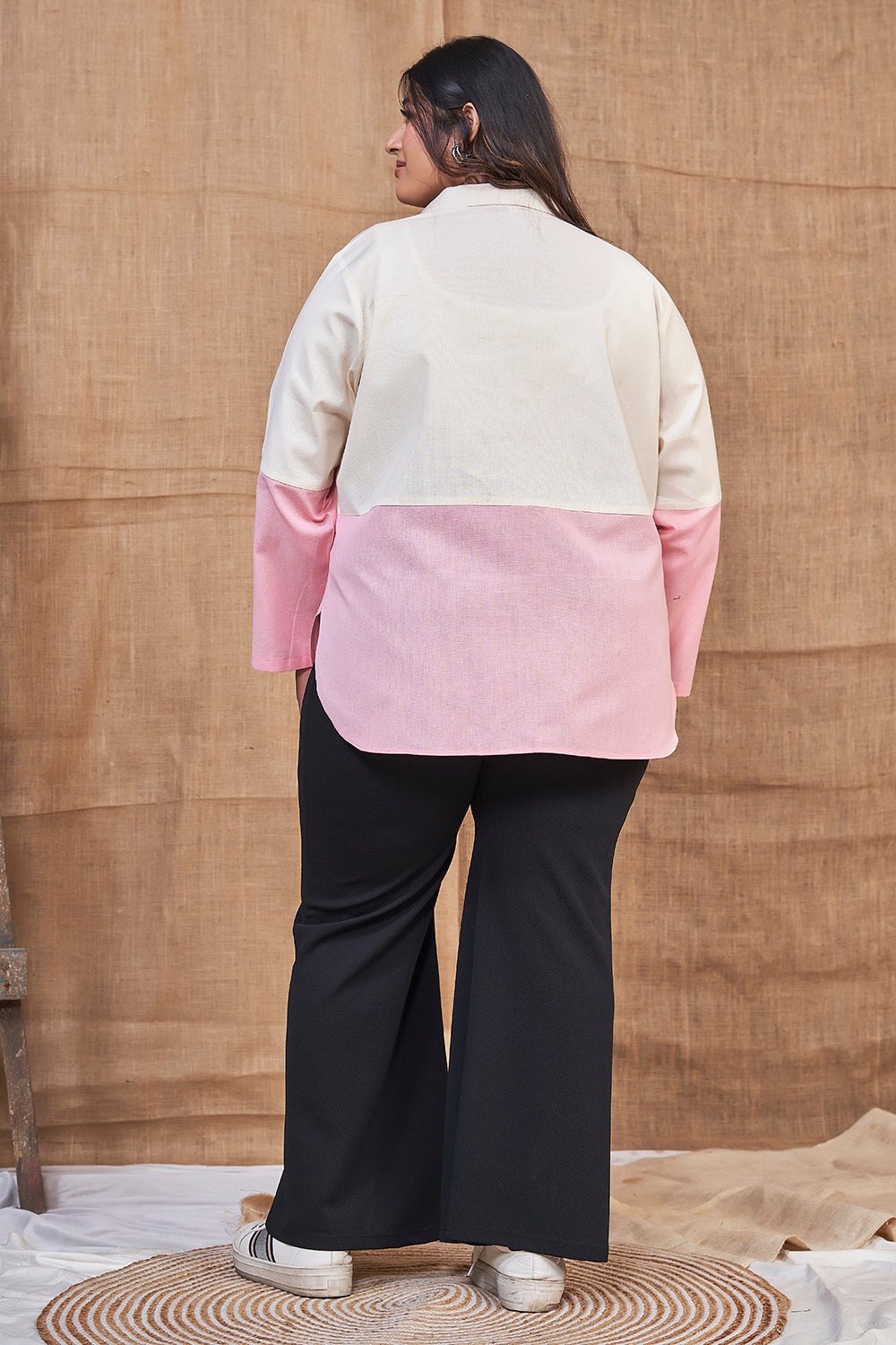 Dual tone cotton summer shirt for women