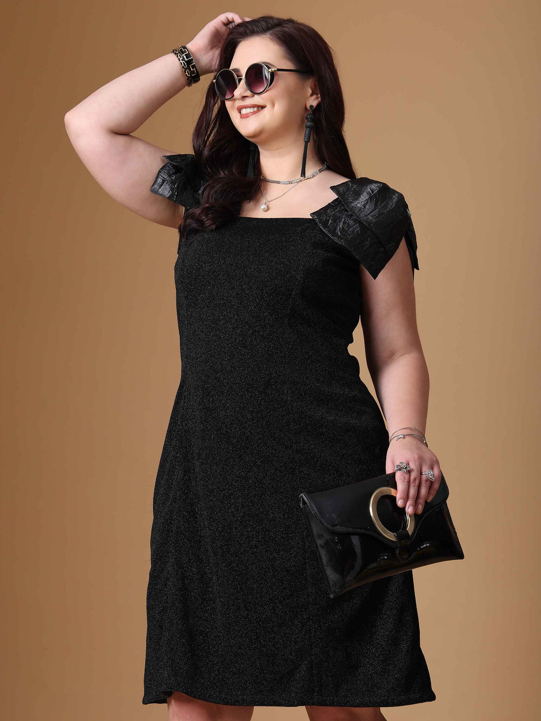 Black A-line Bow Dress For Party Wear 2025