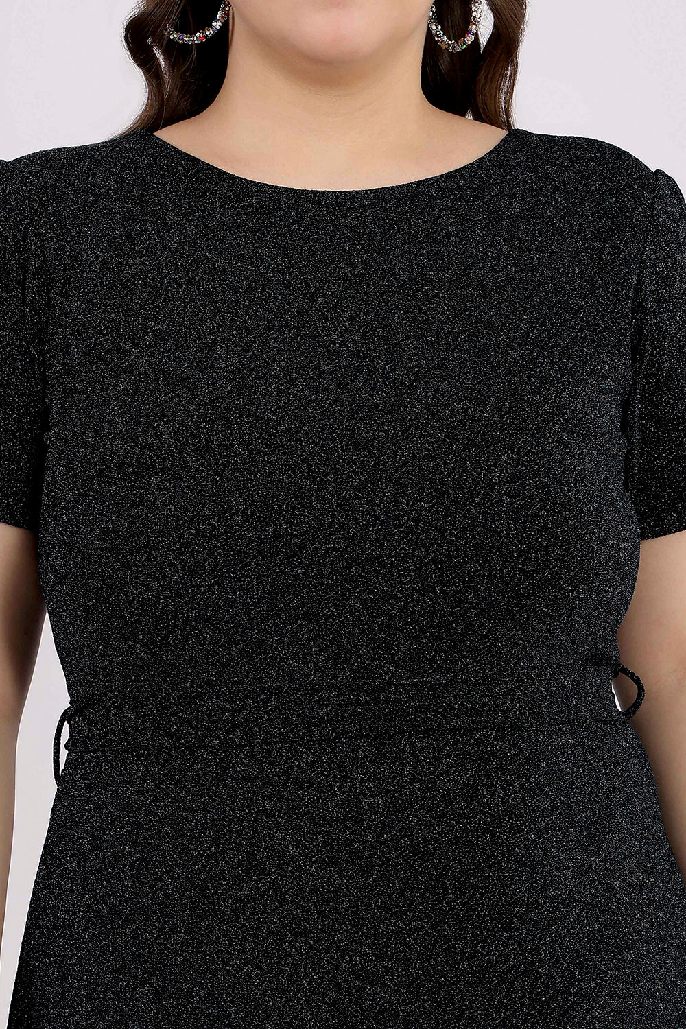 Black_Lycra_A-Line_Party_Dress_Close_up