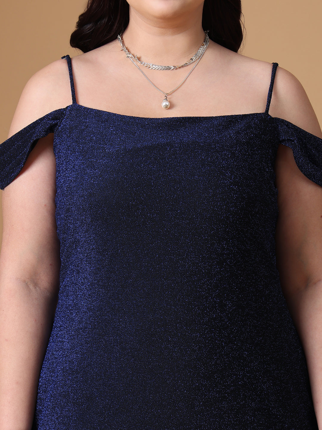 Blue Bodycon Spaghetti Neck Dress With Closet Look