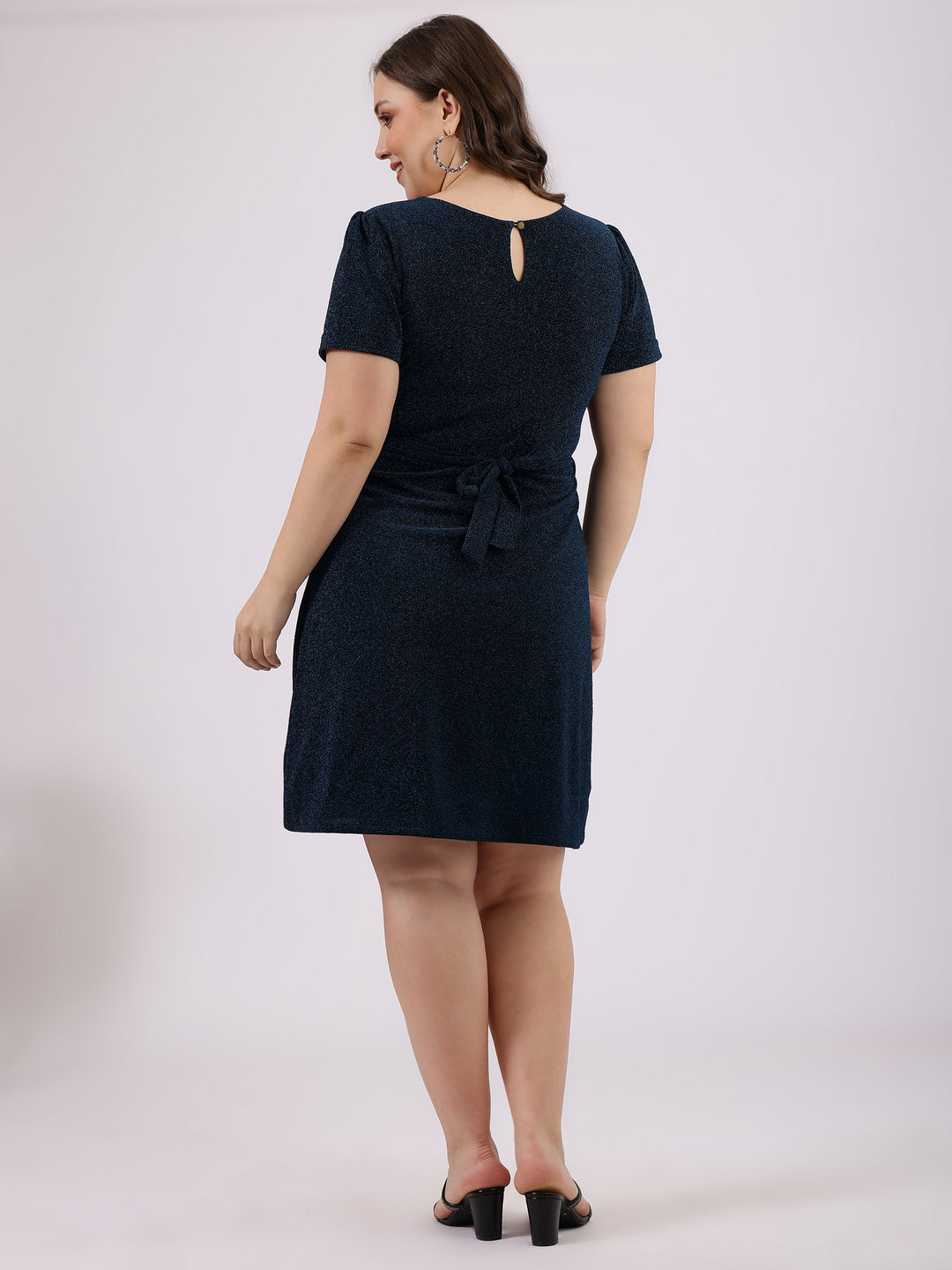 Blue_Lycra_A-Line_Party_Dress_Back_Side