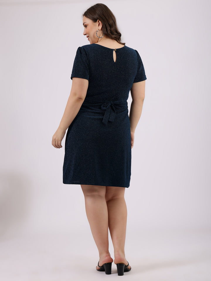 Blue_Lycra_A-Line_Party_Dress_Back_Side