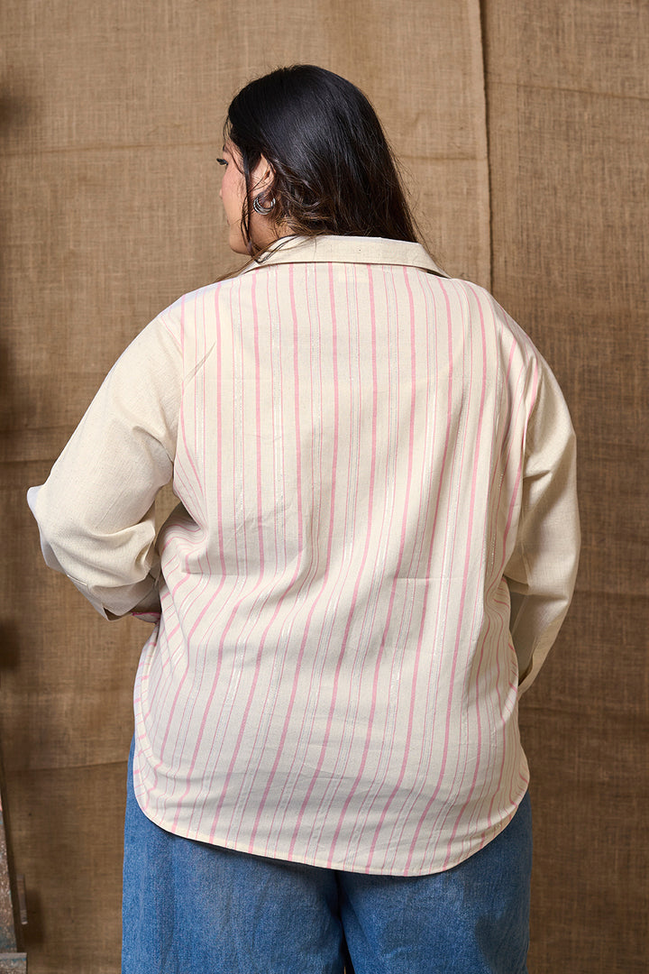 Cotton Shirt With Lining Print Back Side Design