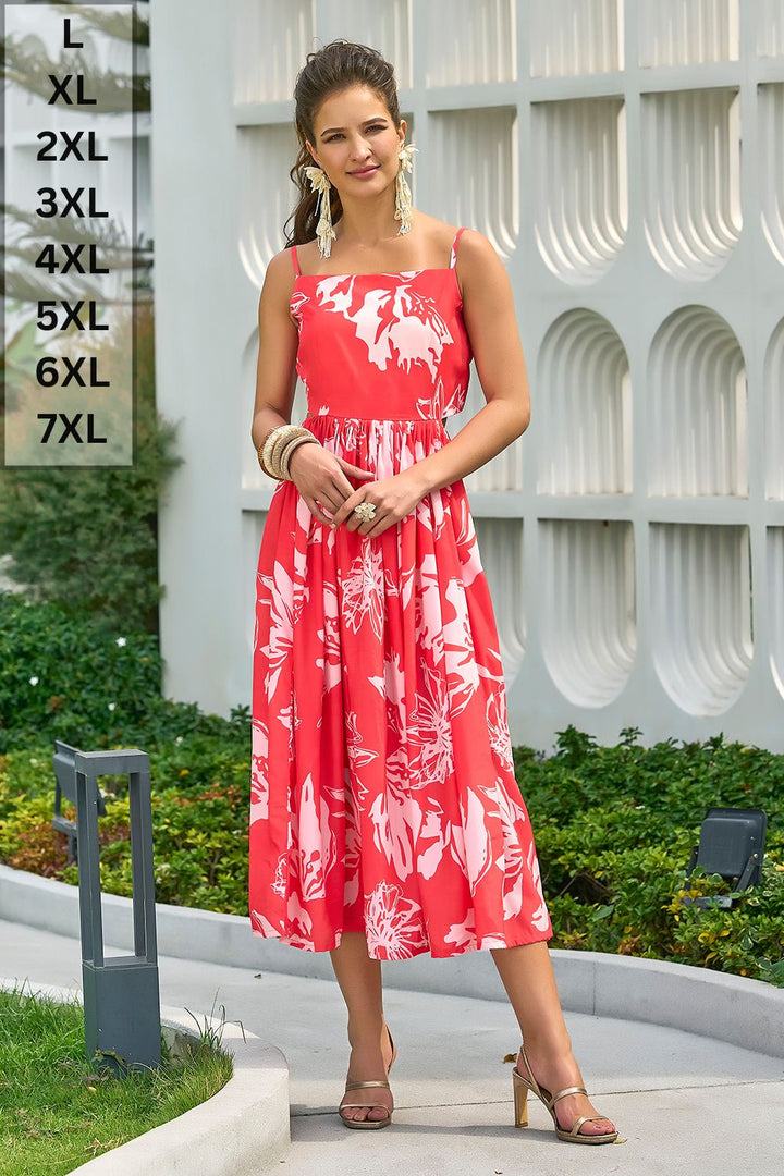 Floral beach resort wear dress for women
