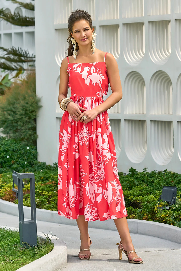 Floral Beach Resortwear Dress For Women