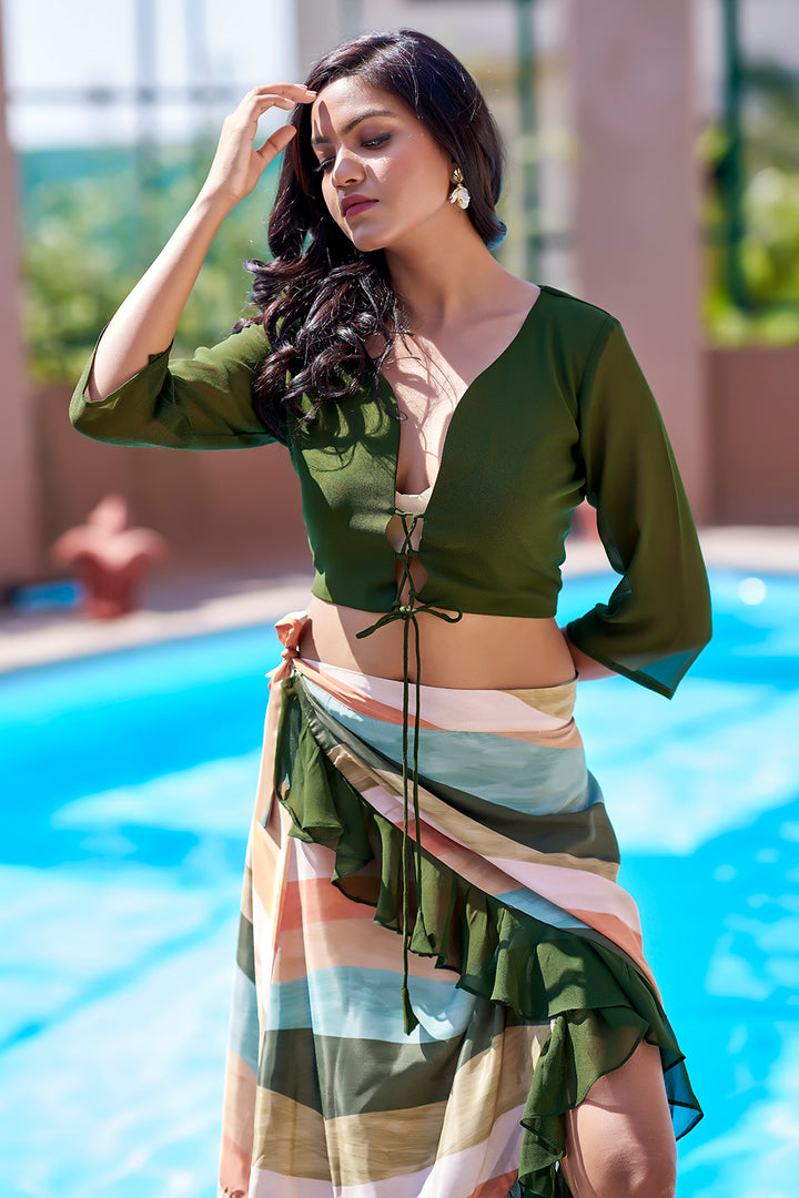 Green Cover up Swimwear for plus size