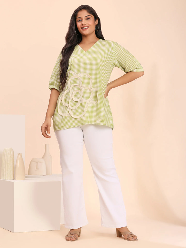 Sage green casual wear top for women