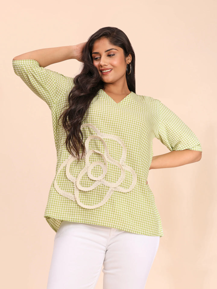 Sage green casual wear top for women
