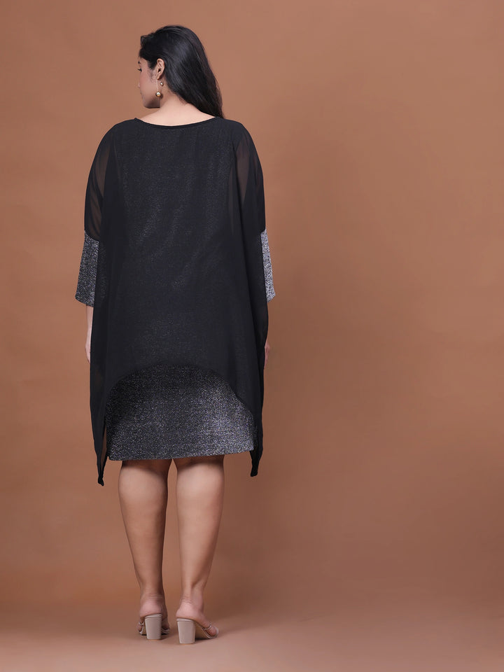 Latest Shimmer Plus Size Party Dress For Women Backside Look