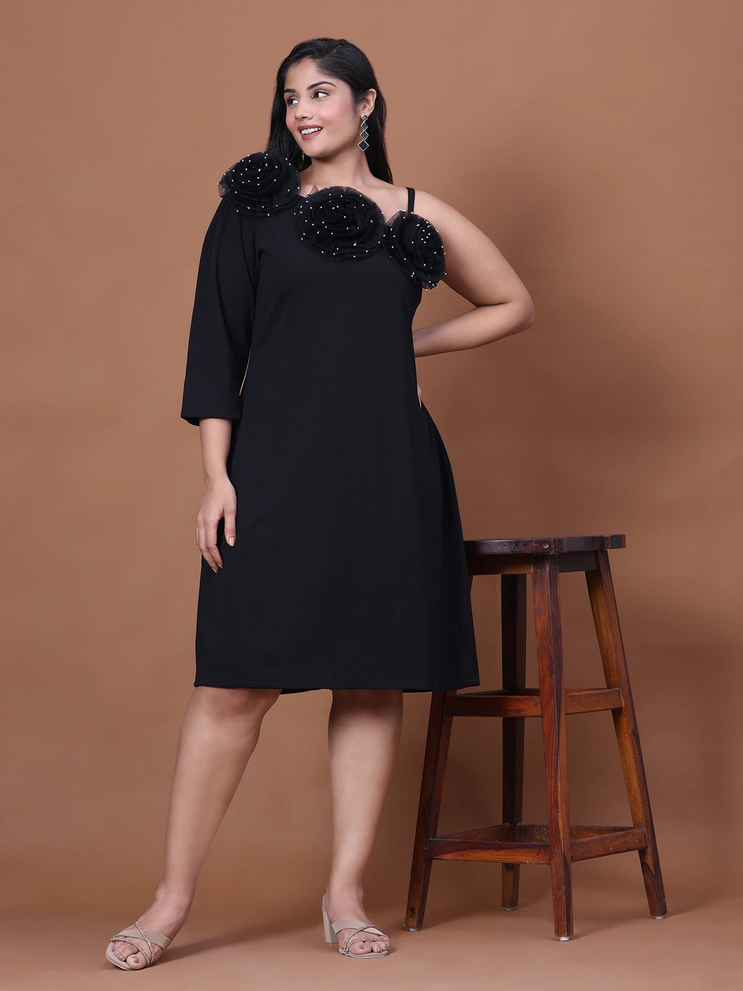 Lycra plus size evening dress for curvy women