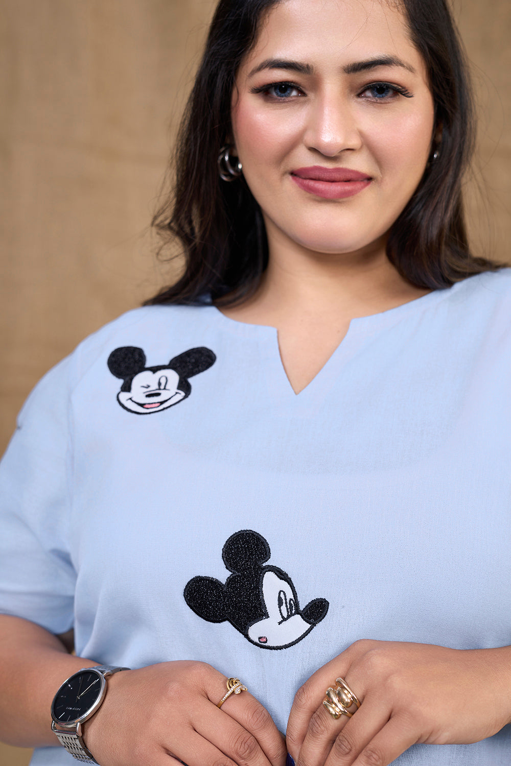 Mickey Mouse Cotton Embroidery Dress
