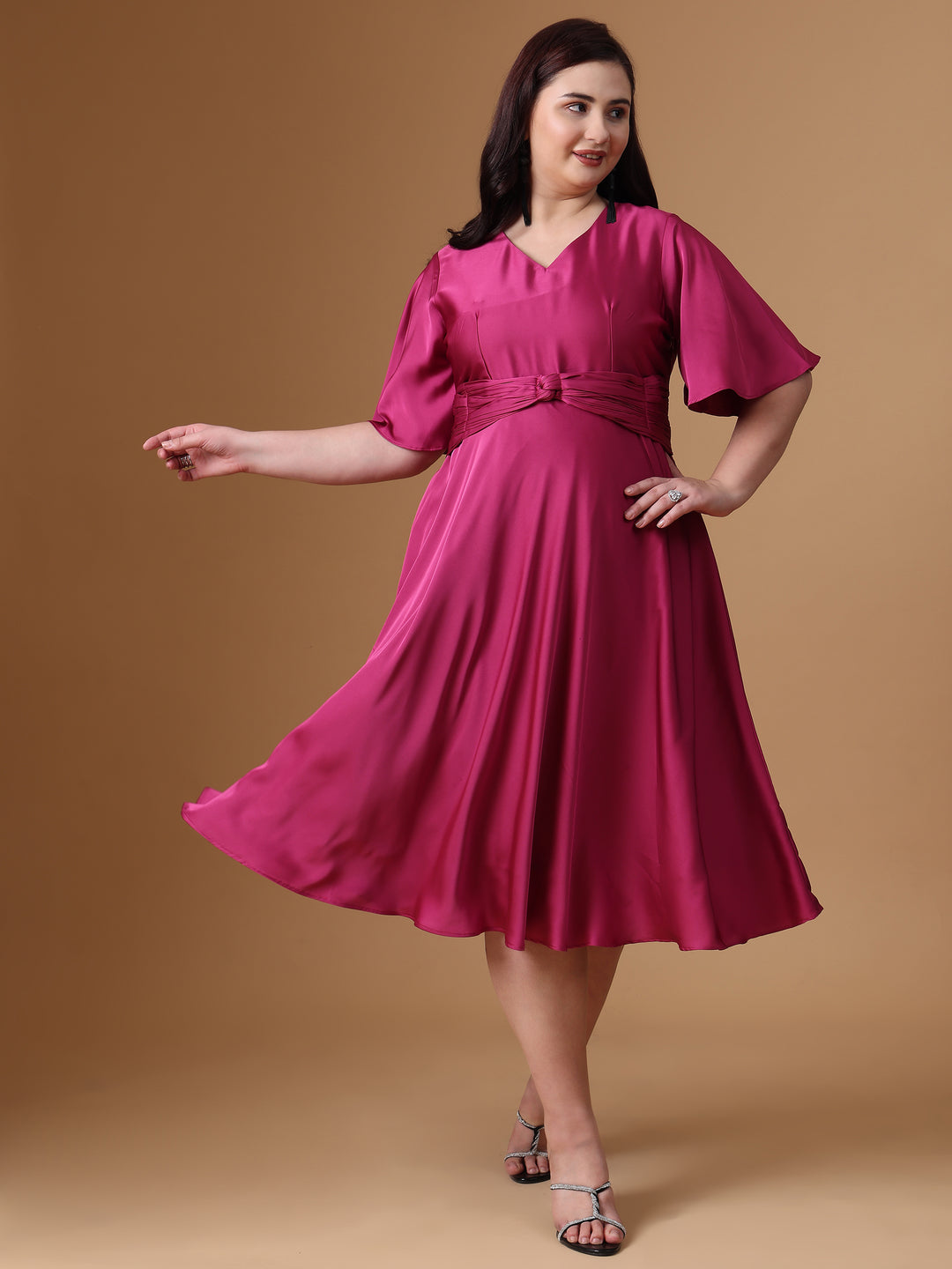 Latest Velvet Satin Rani Straight Dress For Plus Size Women