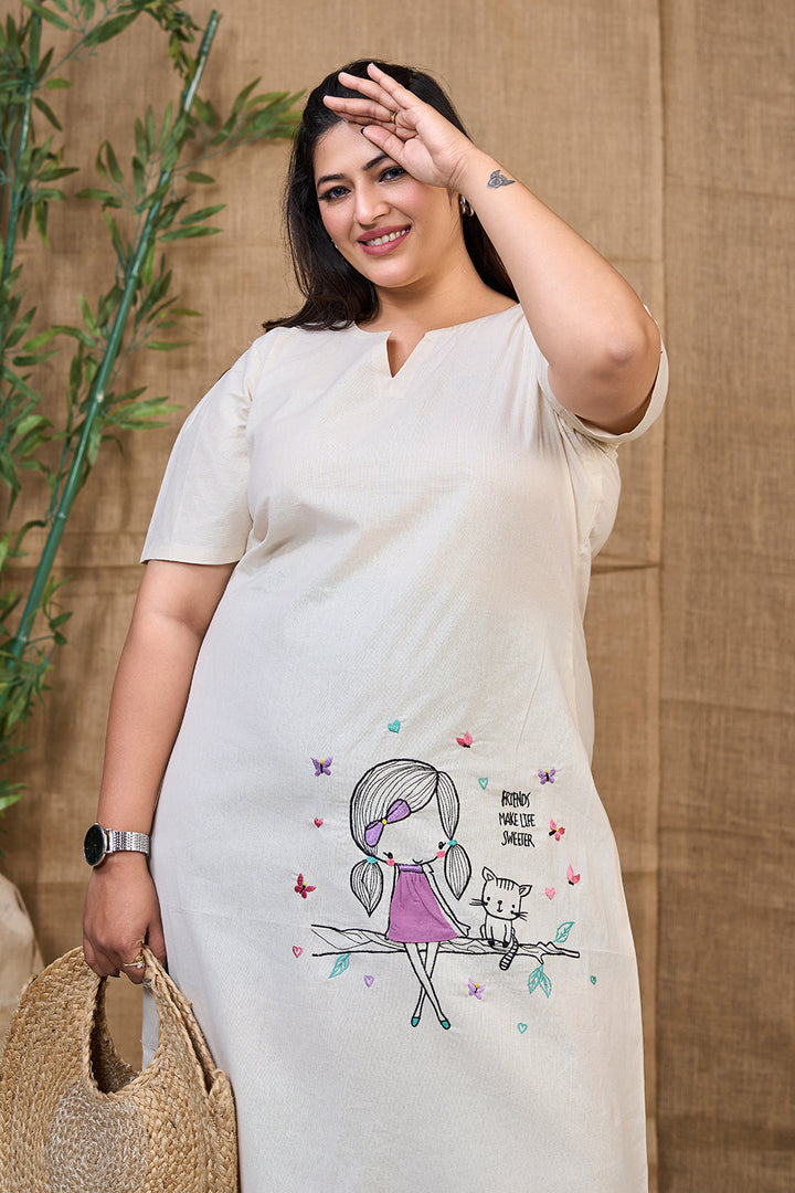 Off_white_casual_summer_Embroidery_dress