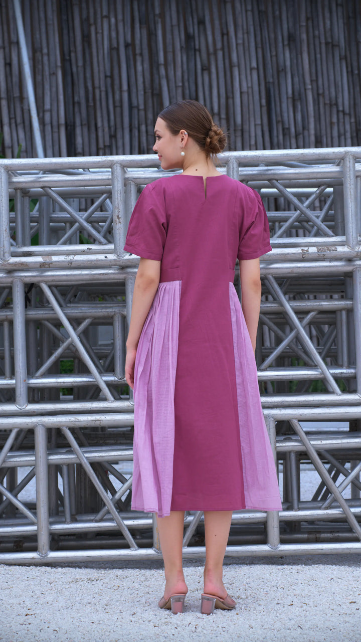 Two-toned pink cotton Dress design