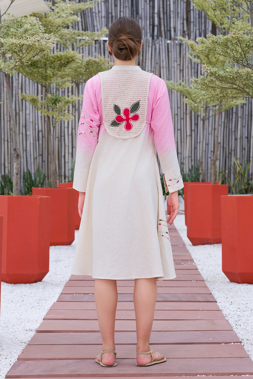 Pink & Ivory Indo-Western dress for ladies