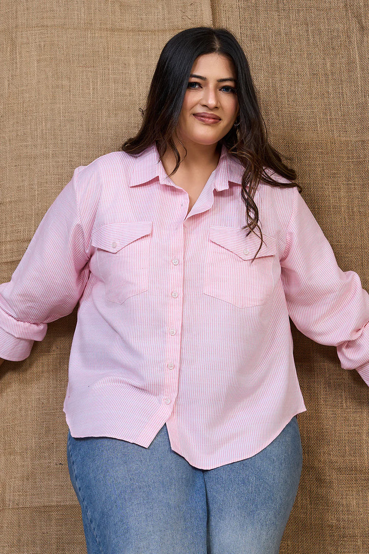Pink Long Sleeve Lining Shirt