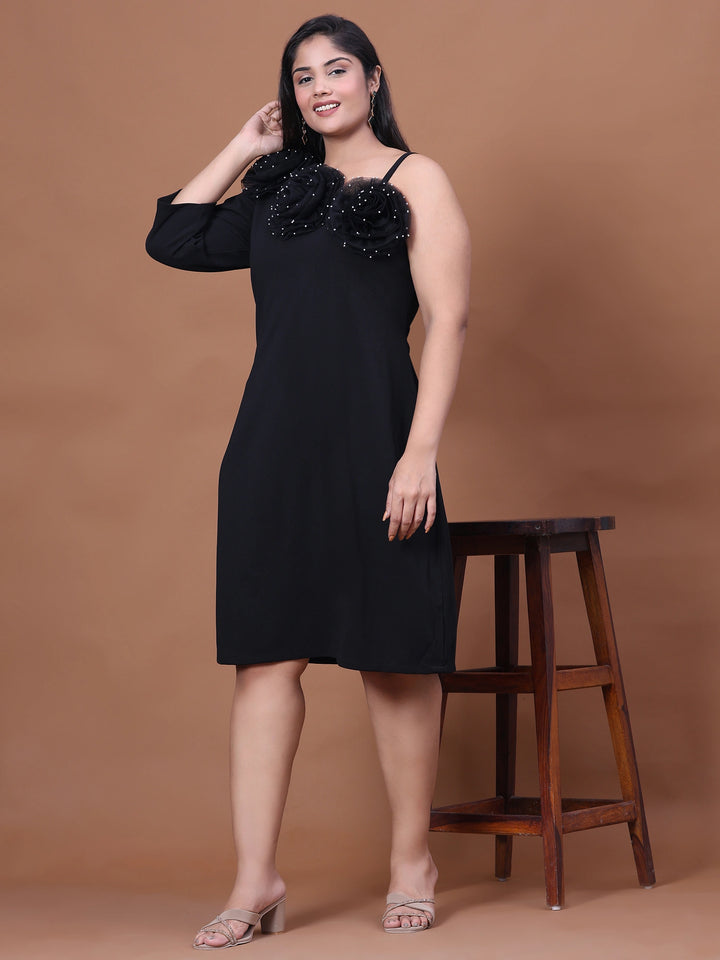 Stylish black western party dress for plus size women