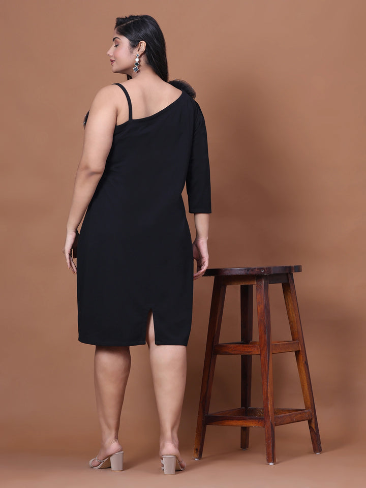 Unique off-shoulder evening dress for curvy women
