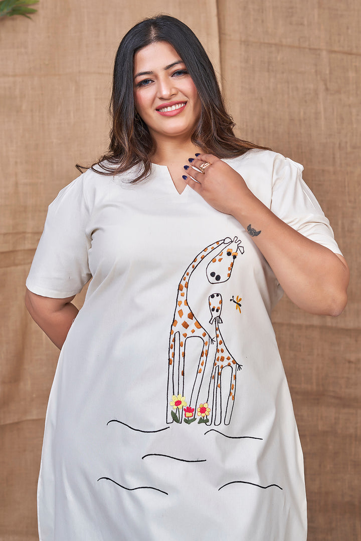 White Casual Cotton Dress For Women