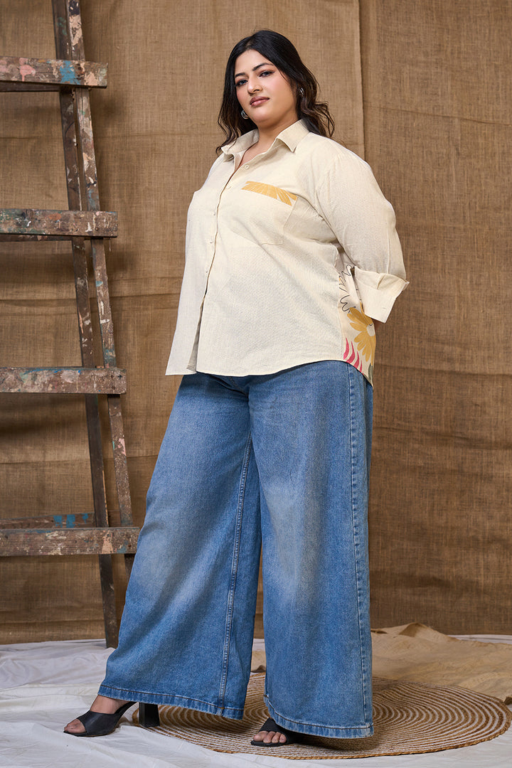 White stylish long shirt