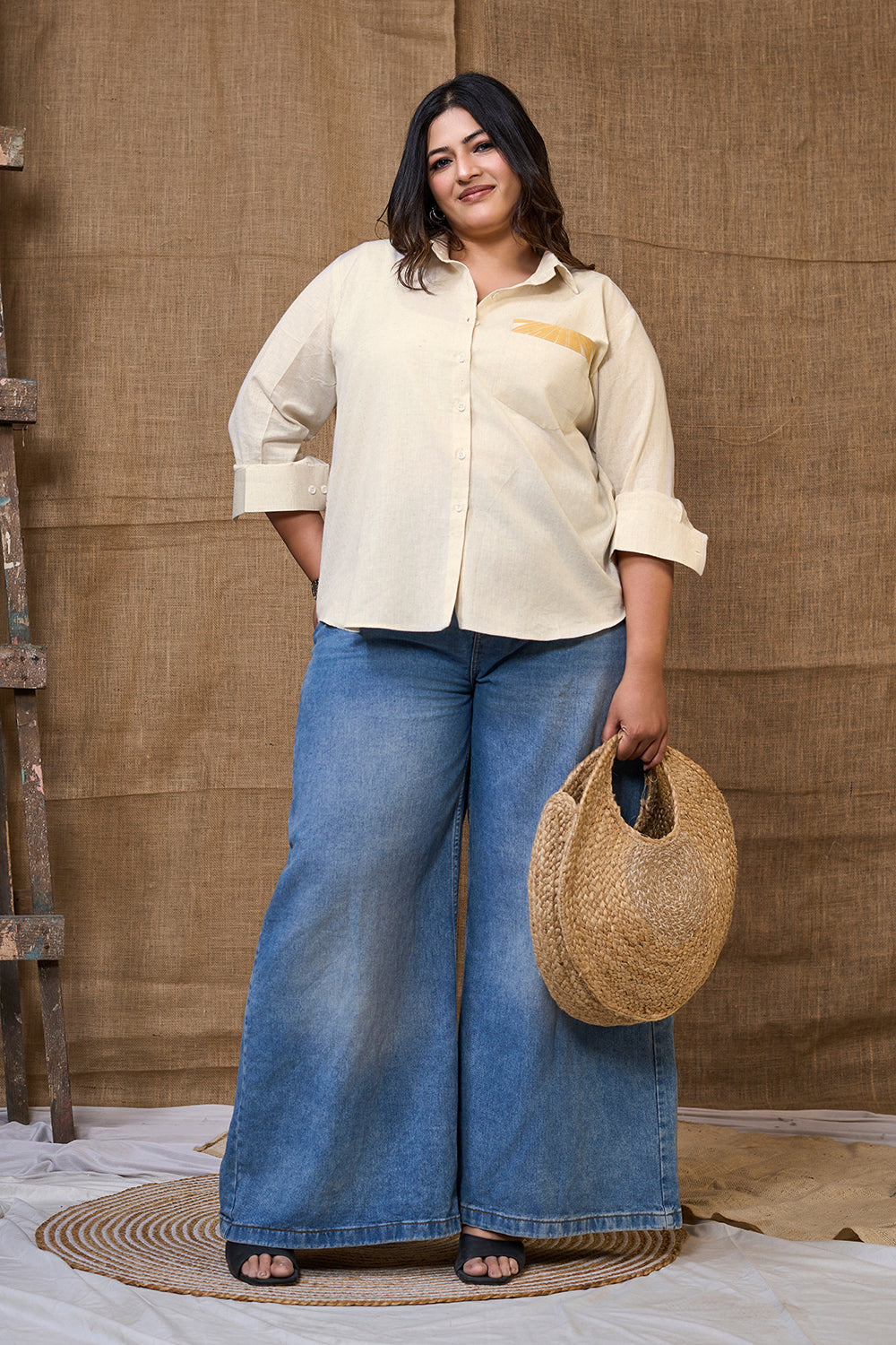 White stylish long shirt for women