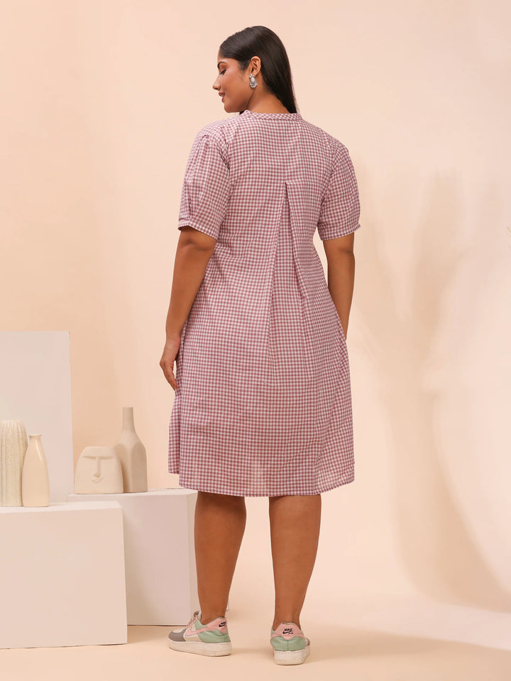 Purple cotton casual summer dress