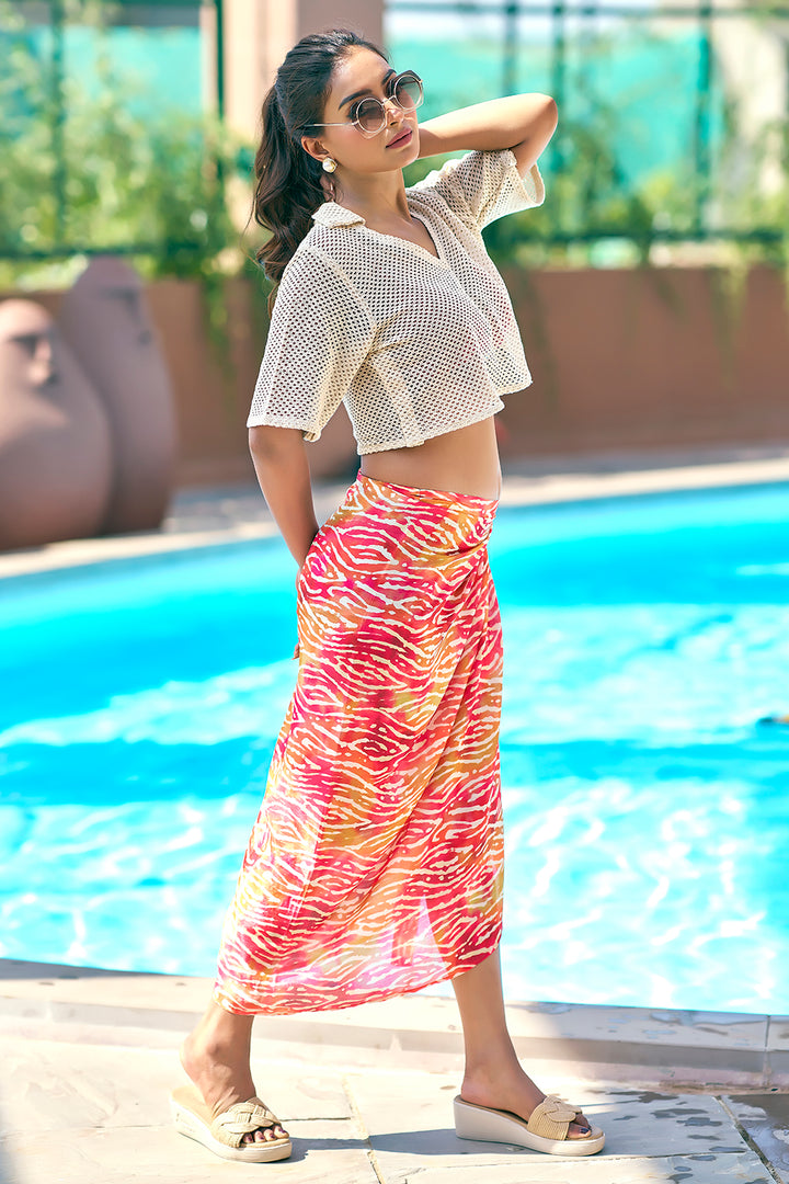 Multicolor stylish beachwear bikini coverup