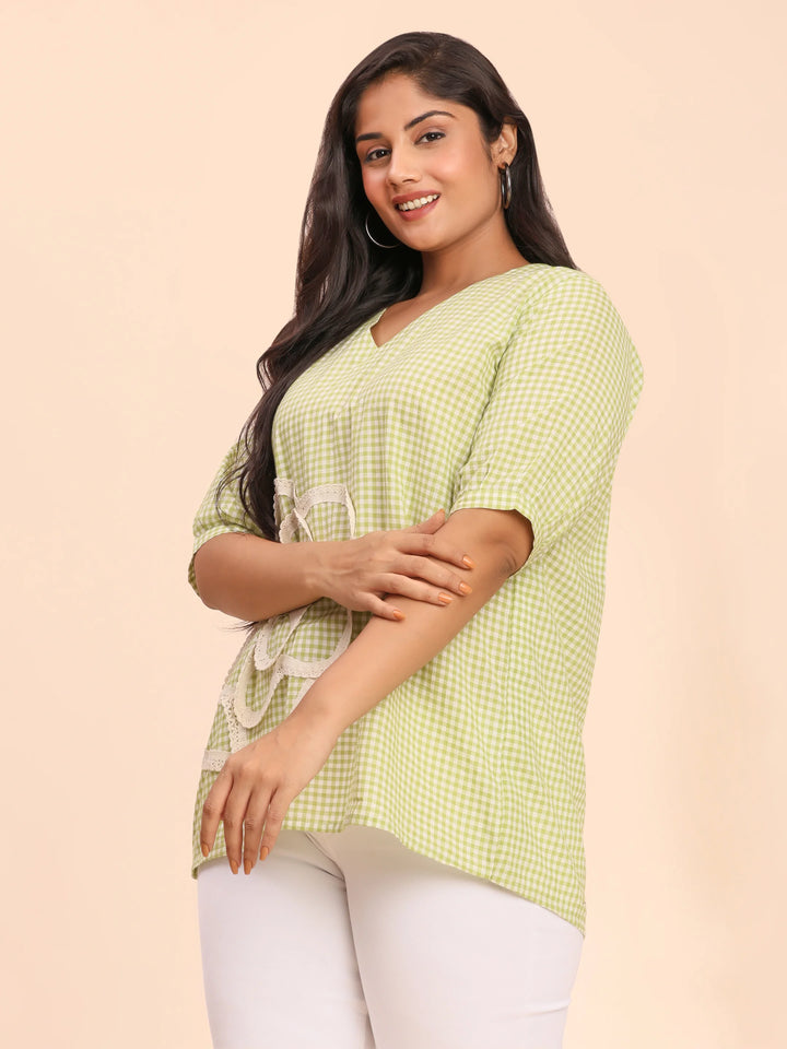 Sage green casual wear top for women