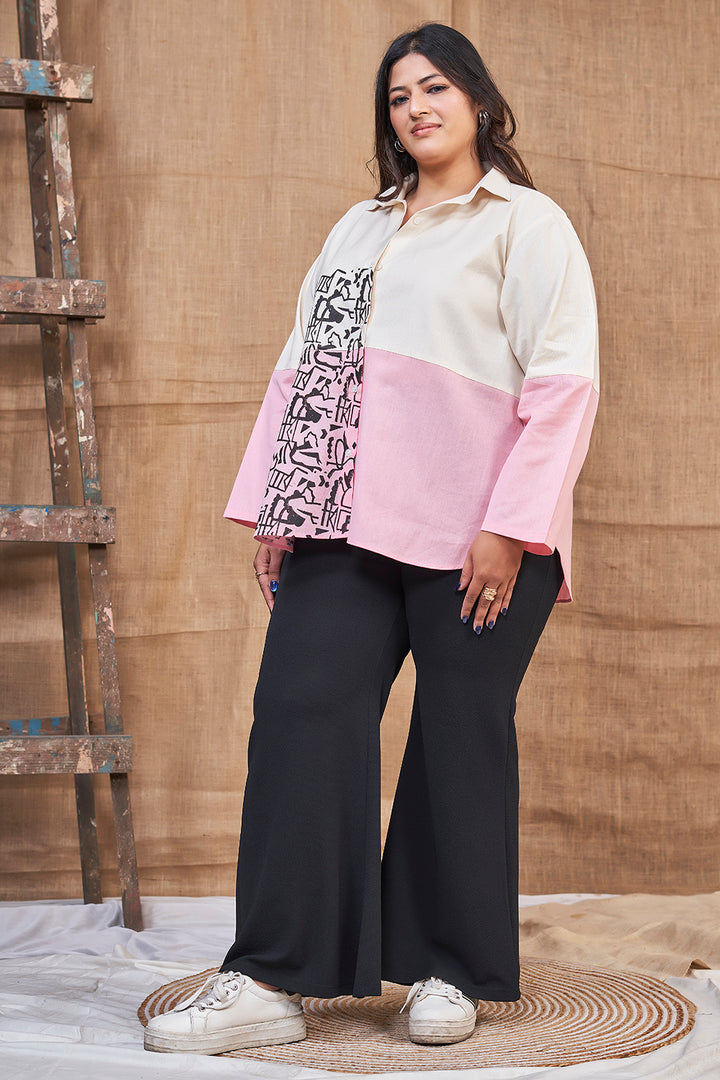 Dual tone cotton summer shirt for women