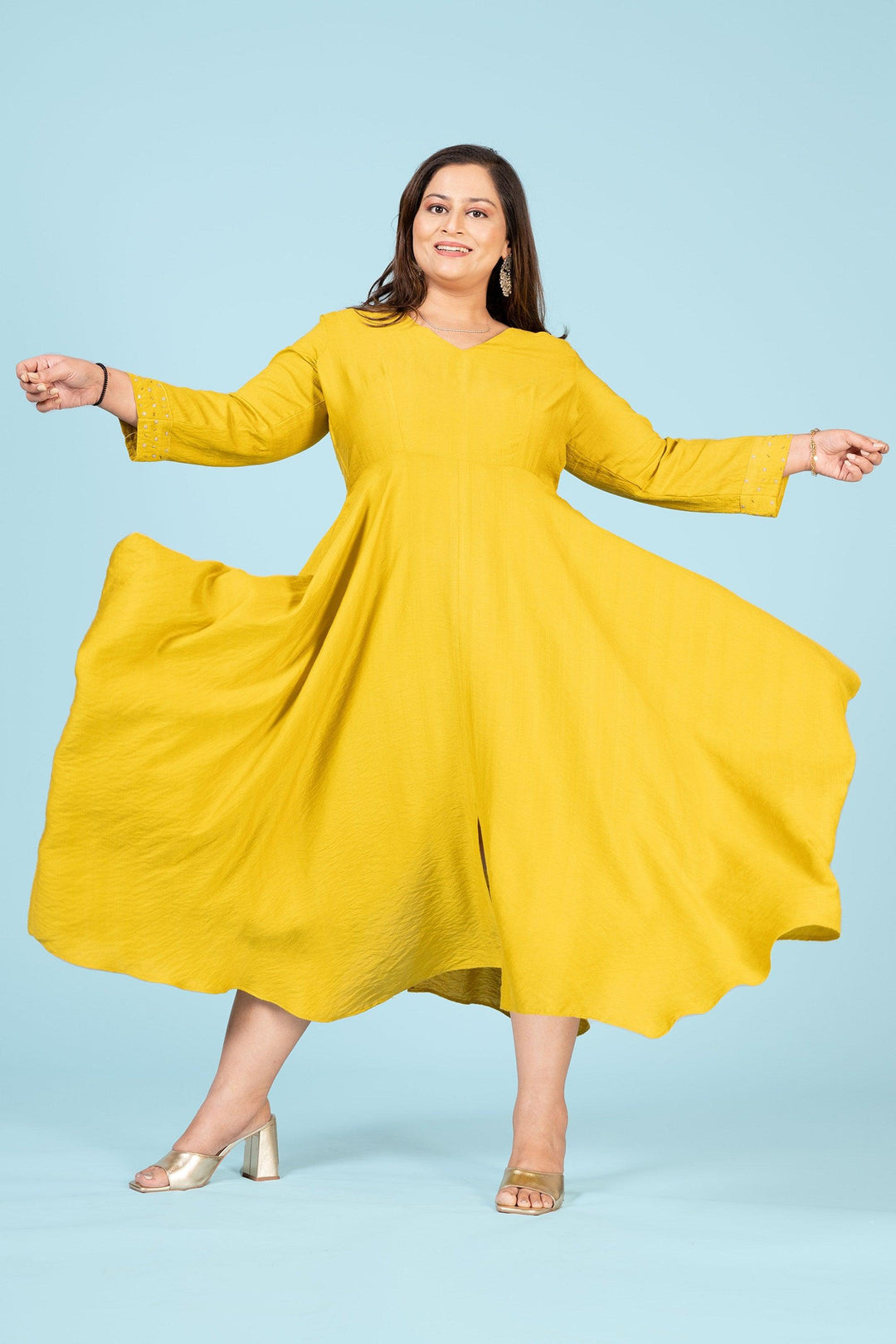 Curvy Lane Women Plus Size V Neck Cowl Styled Dress - Curvy Lane