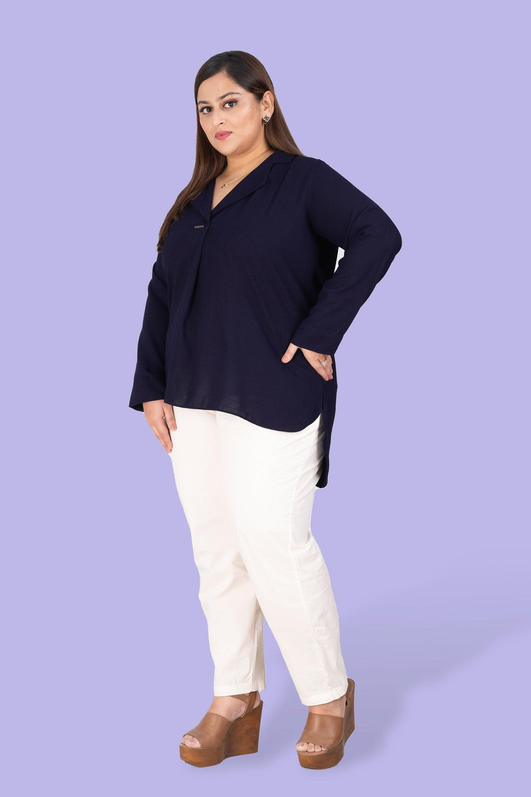 Navy Blue Short Tops