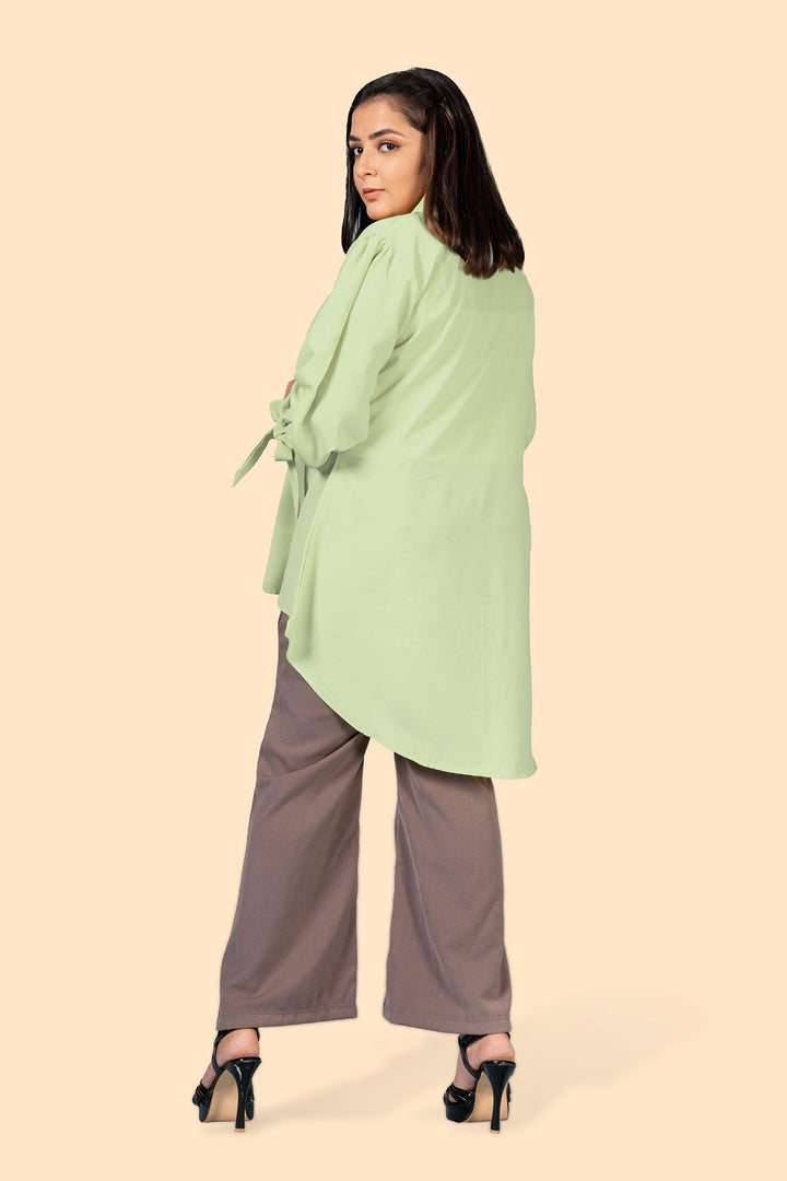 Green Color Long Tops For Plus Size Women