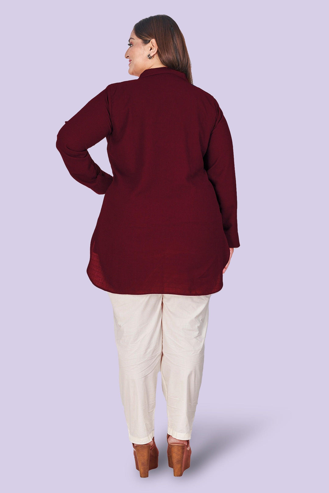 Maroon Short Top At Curvy Lane