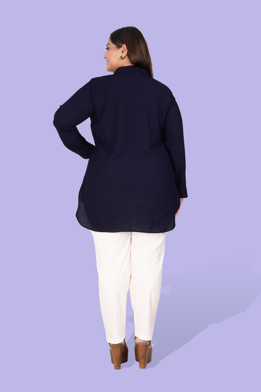 Navy Blue Short Top For Women