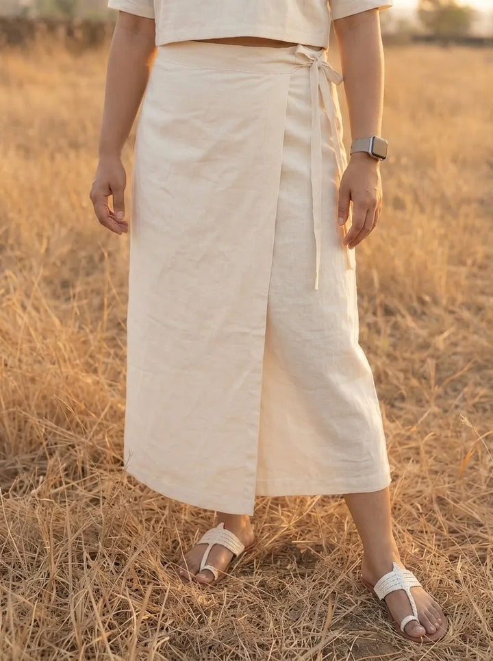 Off white Wrap Stylish Skirt for Women