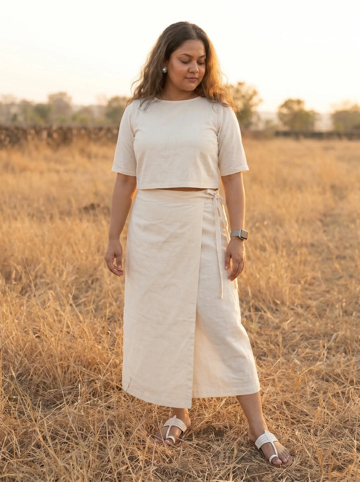 Off white Wrap Stylish Skirt for Women