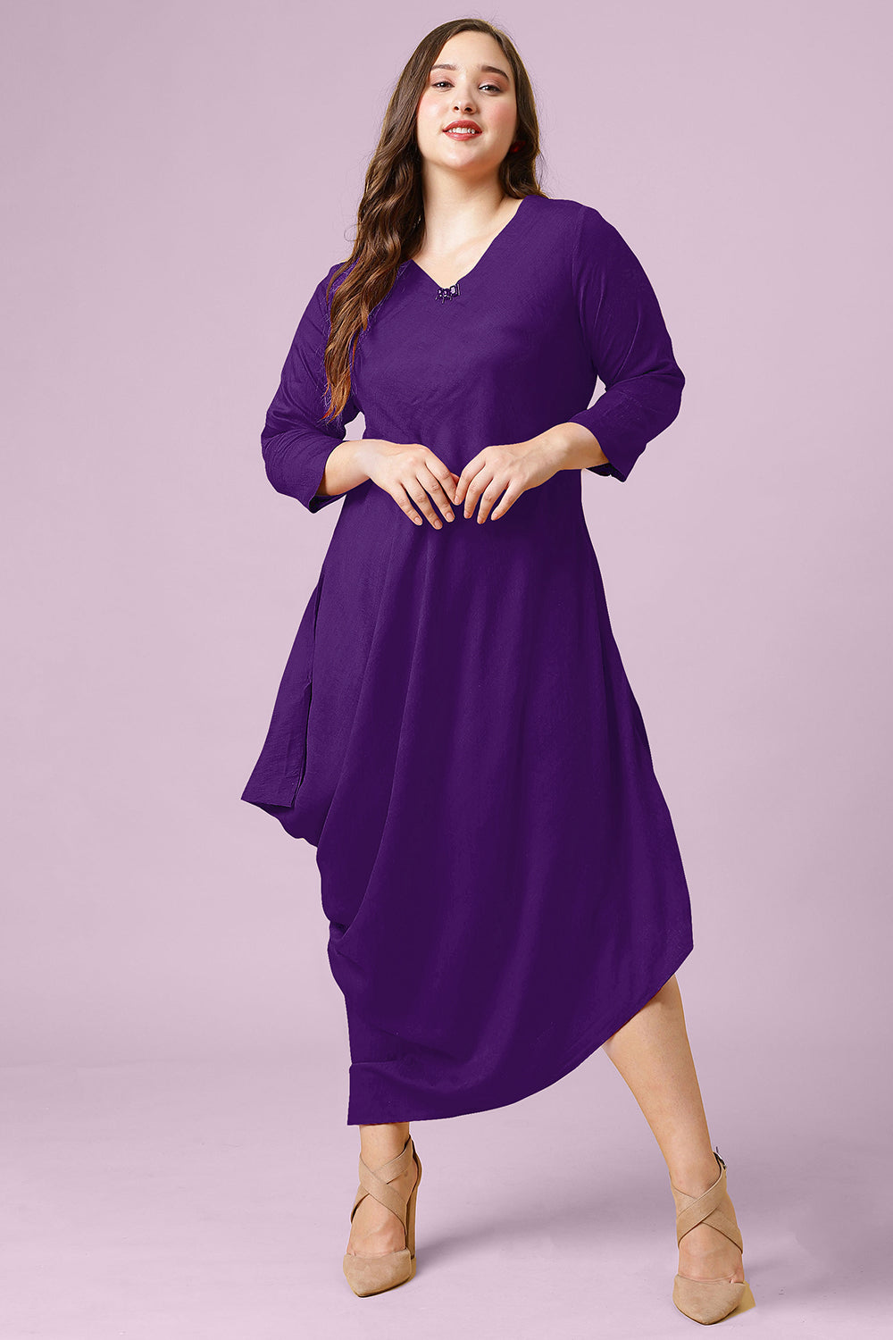 ladies xl dresses Curvy Lane Women Plus Size Drape Styled Sliming Evening Dress
