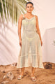 Off White Plus Size Beach Wear Knitted Cover Up Dress