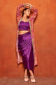 Violet Ethnic Print Dhoti Skirt Long Shrug Co-ord Set