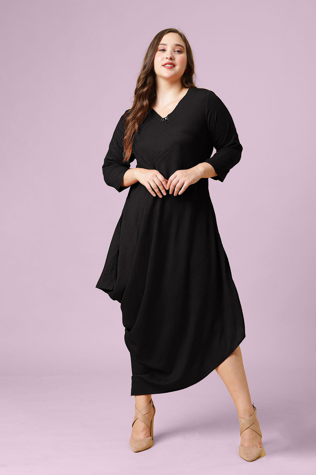 Curvy Lane Women Plus Size Drape Styled Sliming Evening Dress Curvy Lane Women Plus Size Drape Styled Sliming Evening Dress