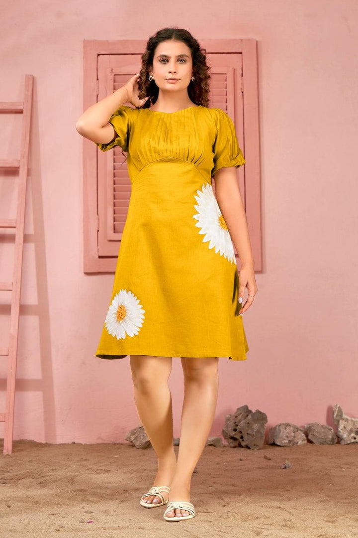 Plus Size Hand Painted Quirky A Line Summer Dress - Curvy Lane