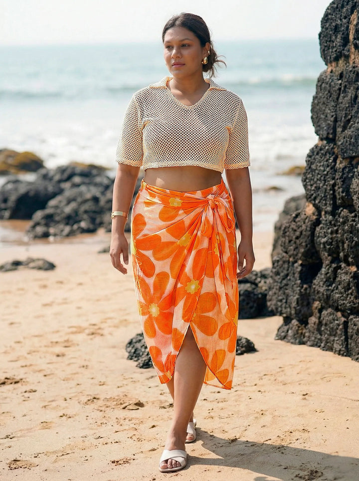 Chic Floral Sarong Set Outfit