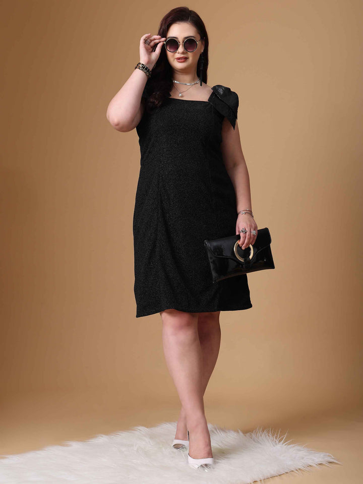 Black A-line Bow Dress