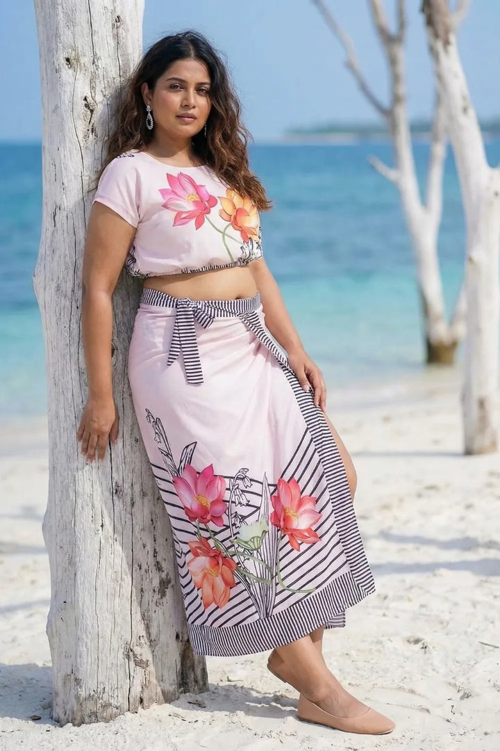 Curvylane's floral sarong summer beach wear for ladies