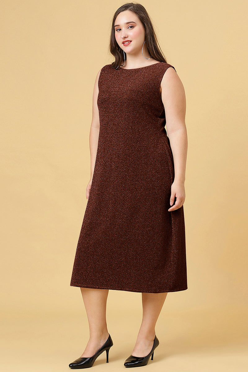 Coffee Party Wear Shimmer Long Dress for Women