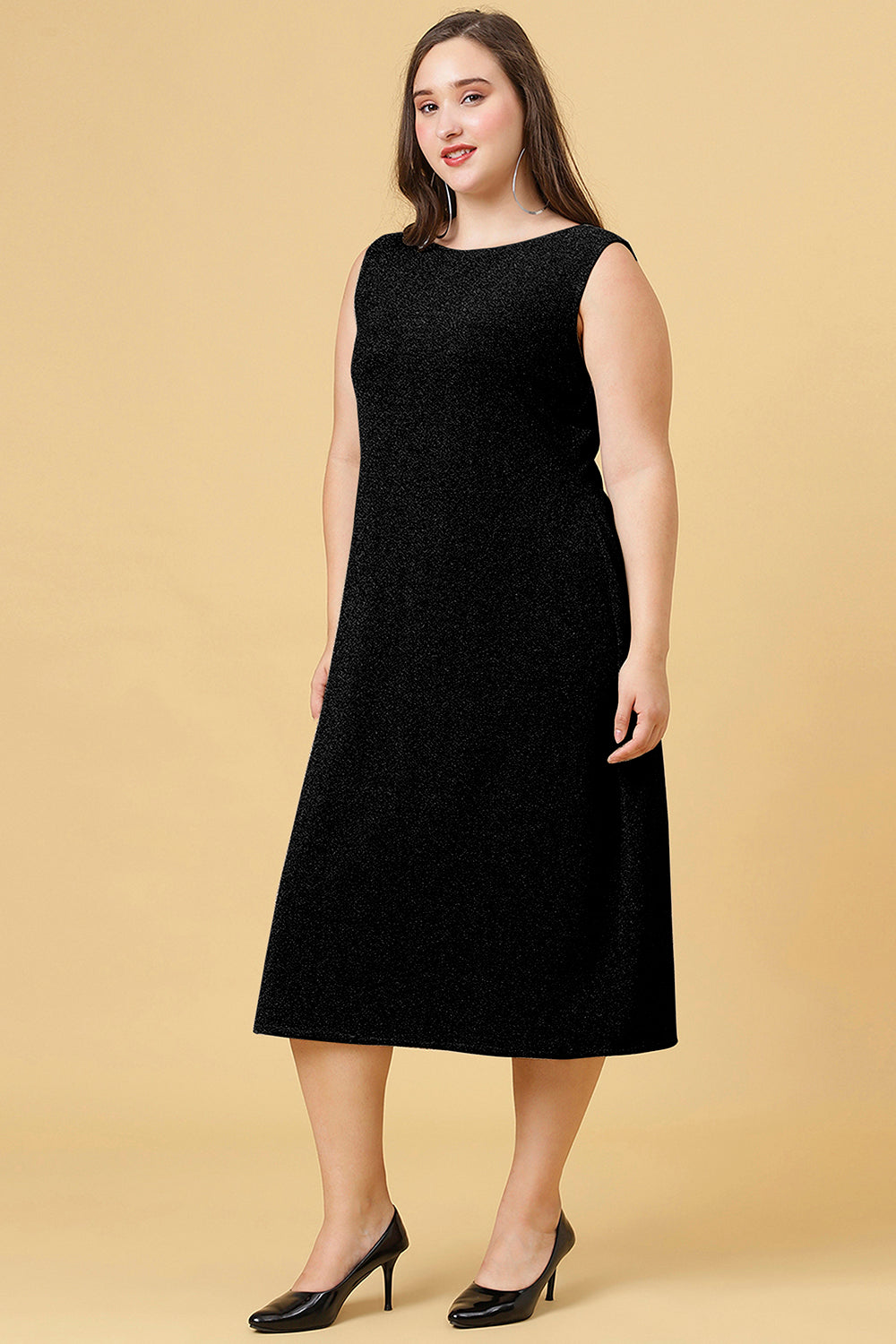 Black Party Wear Shimmer Long Dress for Women