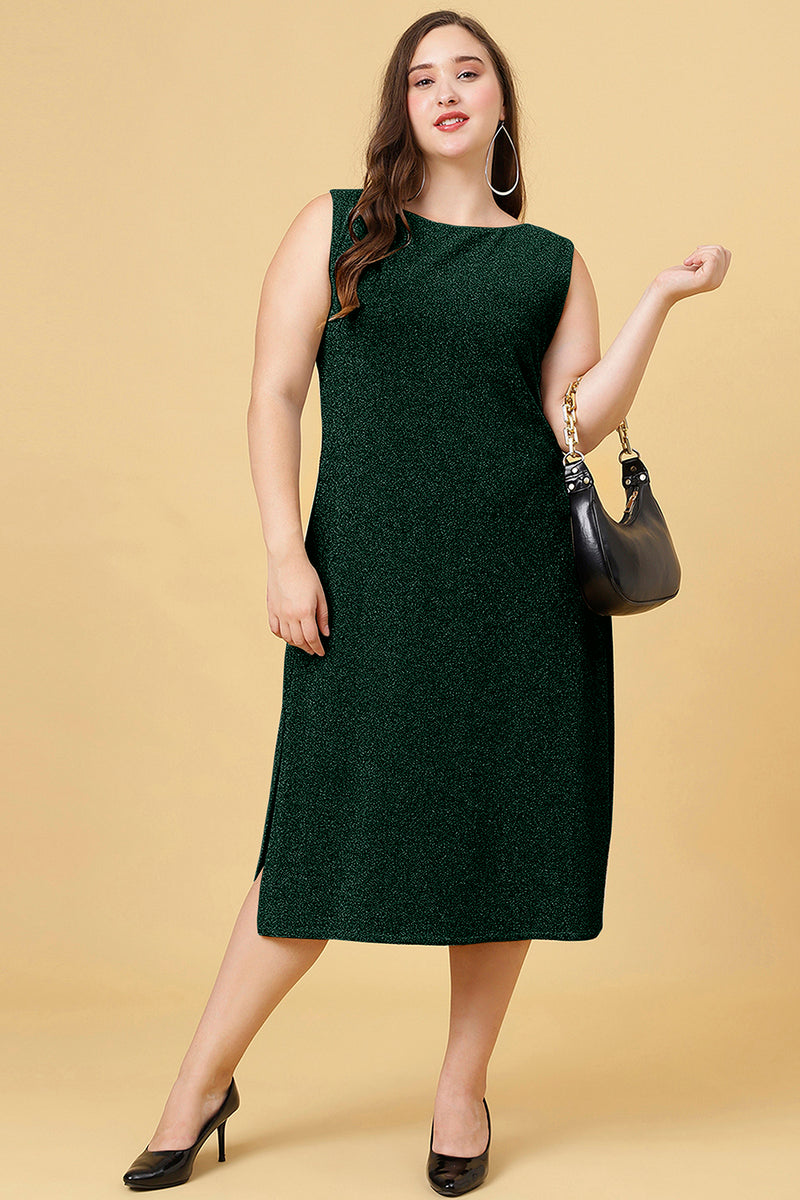 Green Party Wear Shimmer Long Dress for Women